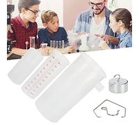 Archimedes Principle Experiment Kit - Transparent Overflow Cup & Measuring Tubes, Physics Teaching Tool for Buoyancy/Density, ABS Plastic (6.3x14.5cm)