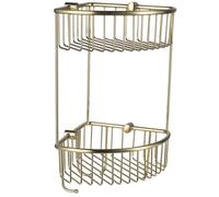 Architeckt Baskets Double Corner Shower Caddy - Brushed Brass