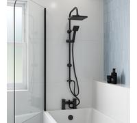 Architeckt Dakota Black Bath Shower Mixer Tap with Dual Shower Heads