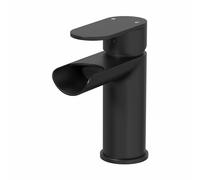 Architeckt® Edsberg Bathroom Waterfall Basin Sink Mixer Tap Modern Mono Round Single Lever Handle Faucet for Sinks, Black