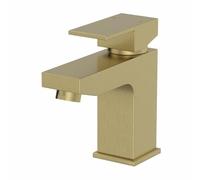 Architeckt® Ibbardo Bathroom Basin Sink Mixer Tap Modern Mono Square Single Lever Handle Faucet for Sinks, Brushed Brass