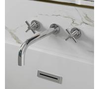 Architeckt Lattra Wall Mounted Bath Mixer Tap with Crosshead Handles - Chrome