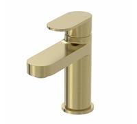 Architeckt® Lund Bathroom Basin Sink Mixer Tap Modern Mono Round Single Lever Handle Faucet for Sinks, Brushed Brass