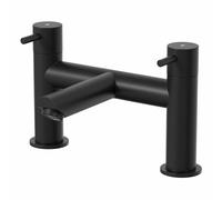 Architeckt® Malmo Bathroom Bath Filler Mixer Tap Deck Mounted Round Twin Lever Handle for Bathtub Modern, Black