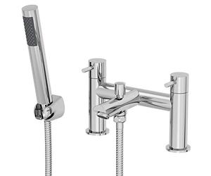 Architeckt® Malmo Bathroom Bath Shower Mixer Tap Handset Hose Attachment Round Twin Lever Handle for Bathtub Modern, Chrome
