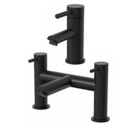 Architeckt Malmo Black Basin Mixer & Bath Mixer Bathroom Tap Set