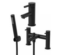 Architeckt Malmo Black Basin Mixer & Bath Shower Mixer Bathroom Tap Set