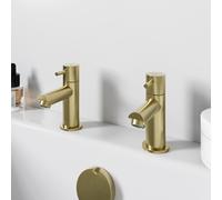 Architeckt Malmo Brushed Brass Bath Pillar Taps