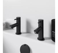 Architeckt Malmo Matt Black Bath Pillar Taps