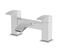 Architeckt® Osmo Bathroom Bath Filler Mixer Tap Deck Mounted Curved Twin Lever Handle for Bathtub Modern, Chrome