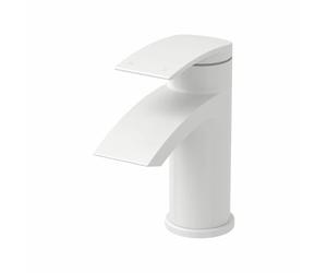 Architeckt® Osmo Bathroom Cloakroom Basin Sink Mixer Tap Modern Mono Square Single Lever Handle Faucet for Sinks, Matt White