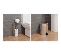 Architeckt Square Freestanding Toilet Roll Holder And 5L Round Bin