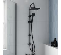 Architeckt Square Shower Kit with Adjustable Handset & Fixed Drencher Head - Matt Black