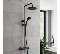 Architeckt Thermostatic Dual Head Bar Mixer Shower - Black, Round