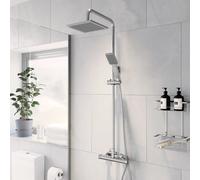 Architeckt Thermostatic Dual Head Bar Mixer Shower - Chrome, Round & Square