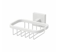 Architeckt® Wall Mounted Soap Dish Holder Basket Bathroom Accessory Square Easy Drain Shower Caddy Soap Storage Tray, Matt White