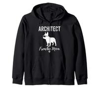 Architect Frenchie Mom Shirt Funny Dog Lover Design Mom Gift Zip Hoodie