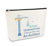 Architect Gifts for Women Makeup Bag Architectural Engineer Gifts Graduation Gift for Architect Student Teacher Cosmetic Bag Architecture Gifts for Her Woman Friends Co-Worker Christmas Birthday Gift