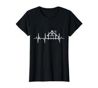 Architect Heartbeat Pulse Line Architecture Value Graphic T-Shirt, Women, Black, S