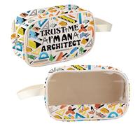Architect Makeup Bag Future Architect Gift for Architecture Students Trust Me I’m an Architect Supply Bag for Friend Coworker (Architect Clear Bag-UK)