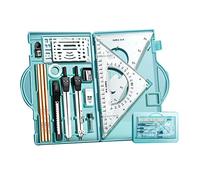 Architect Set Professional Geometry Set 18 Compass and Protractor Set Drafting Tool Drawing Stencil Interior Design Tool Math Compass and Protractors Set Geometry Tool-kit Metal