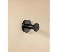 Architect Sp Circular and Minimalist Design Wall Hanger. Individual Hook for Towels with Screw Fastening. Brushed Black Metal Bathroom Accessory Cosmic Black One Size