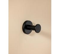 Architect Sp Wall Hanger with Circular and Minimalist Design. Individual Hook for Towels with Screw Fastening. Chrome Color Metal Bathroom Accessory Cosmic Black One Size