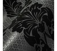 Architects Paper 305445 30544-5 Flocked Non-Woven Wallpaper with Ornaments Baroque 10.05 m x 0.52 m Grey Black Made in Germany