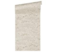 Architects Paper Absolutely Chic Non-Woven Wallpaper with Flowers Floral 10.05 m x 0.53 m Metallic Grey Beige Made in Germany 369724 36972-4
