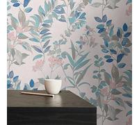 Architects Paper Arcade 391712 Non-Woven Wallpaper Floral White Turquoise Grey Pink - 10.05 m x 0.53 m Made in Germany