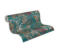 Architects Paper Floral Wallpaper Floral|Impression Non-Woven Wallpaper 10.05 m x 0.53 m Blue Beige Yellow Made in Germany 377515 37751-5