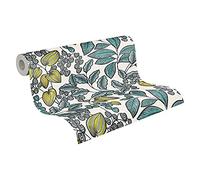 Architects Paper Floral Wallpaper Floral|Impression Non-Woven Wallpaper 10.05 m x 0.53 m Blue White Yellow Made in Germany 377551 37755-1