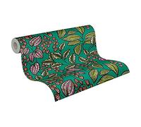 Architects Paper Floral Wallpaper Floral|Impression Non-Woven Wallpaper 10.05 m x 0.53 m Green Red Purple Made in Germany 377547 37754-7