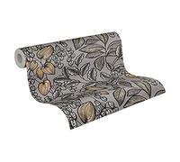 Architects Paper Floral Wallpaper Floral|Impression Non-Woven Wallpaper 10.05 m x 0.53 m Grey Brown Yellow Made in Germany 377549 37754-9