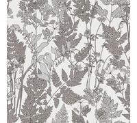Architects Paper Floral Wallpaper Floral|Impression Non-Woven Wallpaper 10.05 m x 0.53 m Grey White Made in Germany 377521 37752-1