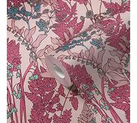 Architects Paper Floral Wallpaper Floral|Impression Non-Woven Wallpaper 10.05 m x 0.53 m Pink Red Blue Made in Germany 377518 37751-8