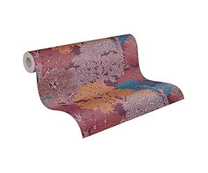 Architects Paper Forest Wallpaper Floral|Impression Non-Woven Wallpaper 10.05 m x 0.53 m Purple Red Yellow Made in Germany 377533 37753-3