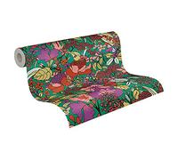 Architects Paper Jungle Wallpaper Floral|Impression Non-Woven Wallpaper 10.05 m x 0.53 m Multicolored Green Red Made in Germany 377561 37756-1