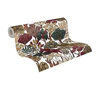 Architects Paper Jungle Wallpaper Floral|Impression Non-Woven Wallpaper 10.05 m x 0.53 m Red Beige Brown Made in Germany 377577 37757-7