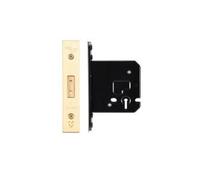 Architectural 3 Lever Dead Lock 64mm with 45mm Backset - Heavy-Duty Mortice Lock for Internal and External Wooden Doors - Hardware Fittings Included (Satin Brass)