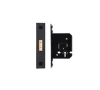 Architectural 3 Lever Dead Lock 64mm with 45mm Backset - Heavy-Duty Mortice Lock for Internal and External Wooden Doors - Hardware Fittings Included (Black)