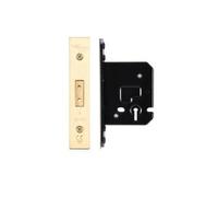 Architectural 3 Lever Dead Lock 64mm with 45mm Backset - Heavy-Duty Mortice Lock for Internal and External Wooden Doors - Hardware Fittings Included (Polished Brass)