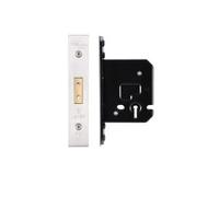 Architectural 3 Lever Dead Lock 64mm with 45mm Backset - Heavy-Duty Mortice Lock for Internal and External Wooden Doors - Hardware Fittings Included (Satin Stainless Steel)