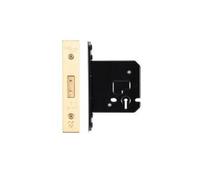 Architectural 3 Lever Dead Lock 76mm with 57mm Backset - Heavy-Duty Mortice Lock for Internal and External Wooden Doors - Hardware Fittings Included (Polished Brass)