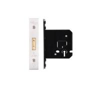 Architectural 3 Lever Dead Lock 76mm with 57mm Backset - Heavy-Duty Mortice Lock for Internal and External Wooden Doors - Hardware Fittings Included (Satin Stainless Steel)