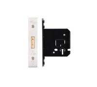 Architectural 3 Lever Dead Lock 76mm with 57mm Backset - Heavy-Duty Mortice Lock for Internal and External Wooden Doors - Hardware Fittings Included (Polished Stainless Steel)