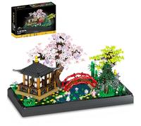 Architectural Building Blocks Set, 2280Pcs Japanese Zen Gardens and Meditation Cherry Blossom Garden Pavilion Bridge Mini Building Set, Botanical Sakura Collection Building Set for Adults and Children