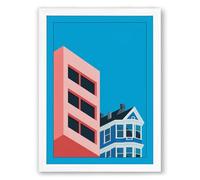 Architectural Contrast Modern Framed Wall Art Print A2 (59.4×42cm) White, Wall Decor for Living Room, Bedroom, Office & Home, Ready to Hang, Art Gift