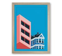 Architectural Contrast Modern Framed Wall Art Print A4 (29.7×21cm) Oak, Wall Decor for Living Room, Bedroom, Office & Home, Ready to Hang, Art Gift