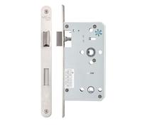 Architectural DIN Bathroom Sash Lock 78mm Centres 60mm Backset Radius Corners - Premium Mortice Bathroom Door Lock - Hardware Fittings Included (Satin Stainless Steel)
